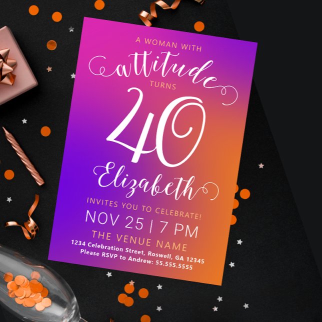 Invitación moderna y elegante con gradiente de col (Subido por el creador)