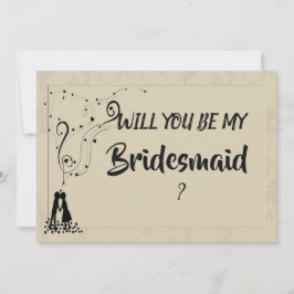 Invitación Moderna y elegante dama de honor romántica