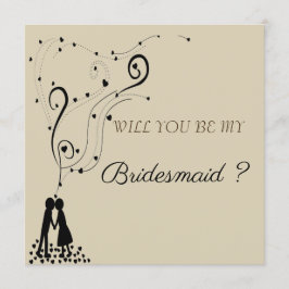 Invitación moderna y elegante, dorada Will You Be My Bridesma