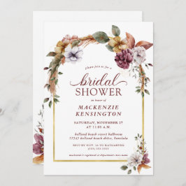 Invitación Moderna Y Elegante Ducha Bridal De Arco Floral Boh