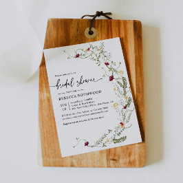 Invitación Moderna y elegante ducha de flores silvestres