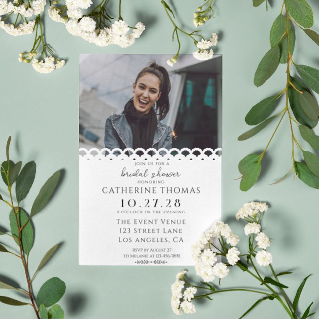 Invitación Moderna y elegante ducha de novia con foto de enca (Subido por el creador)