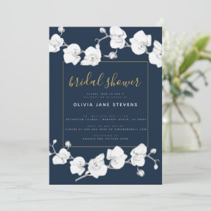 Invitación Moderna y elegante ducha de novia de la Marina de