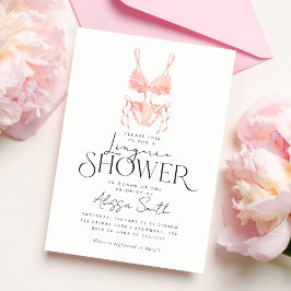Invitación Moderna y elegante ducha de novia de lencería