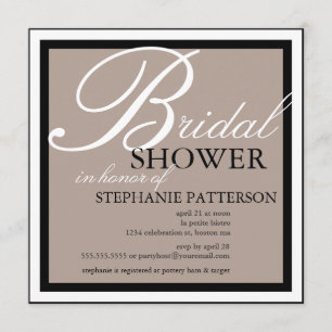 Invitación Moderna y elegante ducha de novia en beige