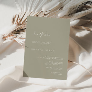 Invitación Moderna y elegante ducha de novia Minimalista