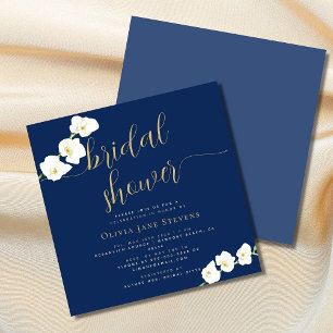 Invitación Moderna y elegante ducha de novias de la Marina de