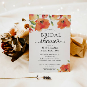 Invitación Moderna y elegante ducha dorada con adormidera