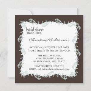 Invitación Moderna y elegante ducha matrimonial de chocolate