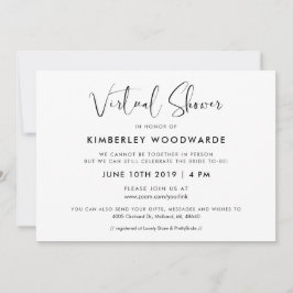 Invitación Moderna y elegante ducha virtual en blanco y negro