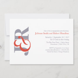 Invitación Moderna y elegante fiesta de compromiso con el Mon