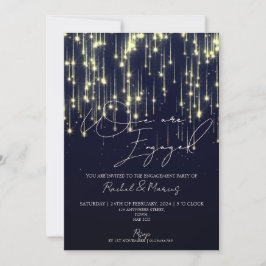 Invitación Moderna y elegante fiesta de compromiso de caligra