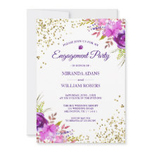 Moderna y elegante fiesta de compromiso dorado flo