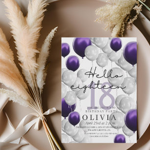 Invitación Moderna y elegante fiesta de cumpleaños 18 de los 