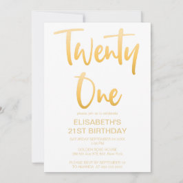 Invitación Moderna y elegante fiesta de cumpleaños blanca 21