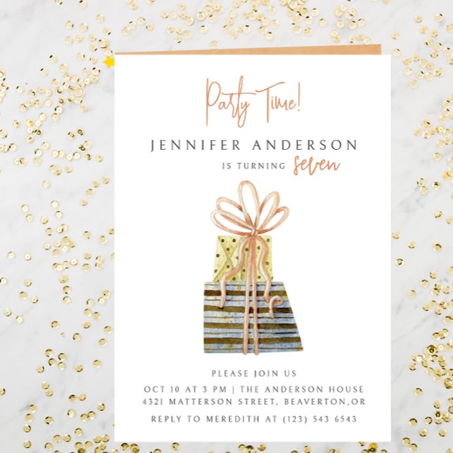 Invitación Moderna y elegante fiesta de cumpleaños infantil (Subido por el creador)