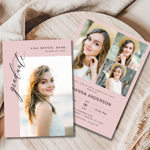 Invitación Moderna y elegante fiesta de graduación de fotos r