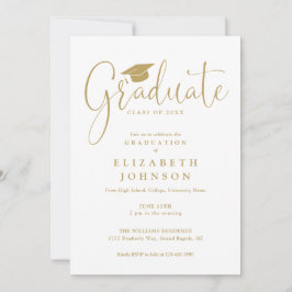 Invitación Moderna y elegante fiesta de graduación de guiones