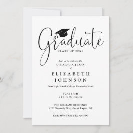 Invitación Moderna y elegante fiesta de graduación de guiones
