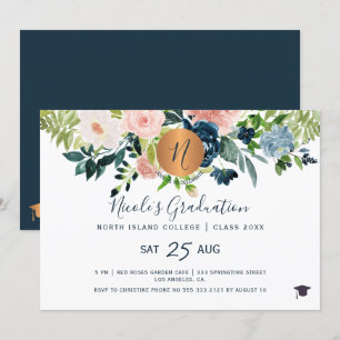Invitación Moderna y elegante fiesta de graduación de la mari