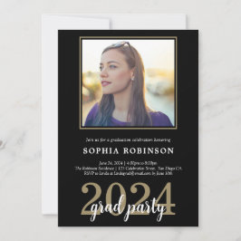 Invitación Moderna y elegante fiesta de graduación fotográfic
