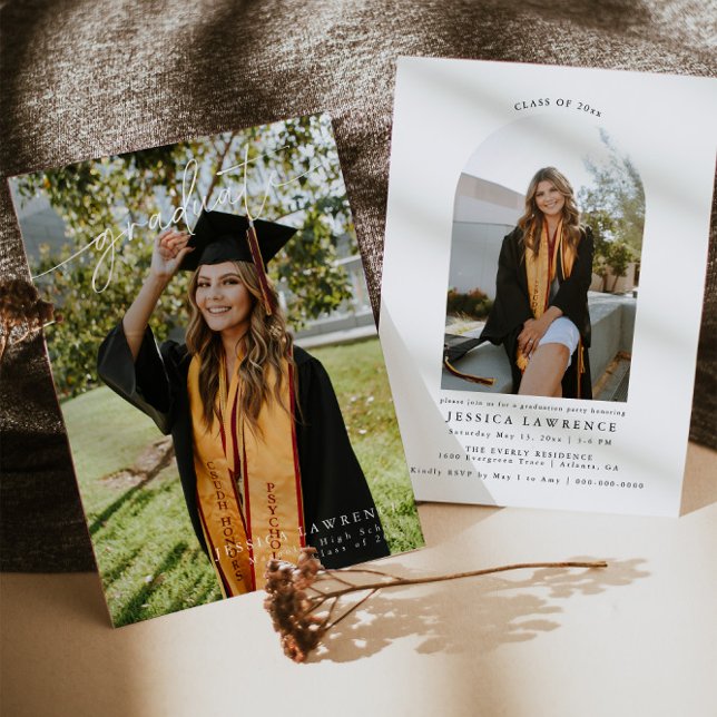 Invitación Moderna y elegante fiesta de graduación fotográfic (Subido por el creador)