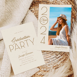 Invitación Moderna y elegante fiesta de graduación fotográfic