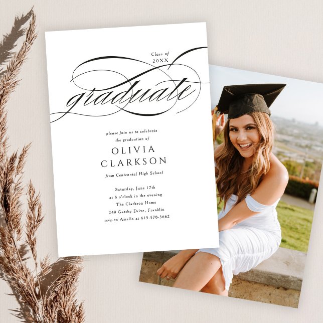 Invitación Moderna y elegante fiesta de graduación fotográfic (Subido por el creador)