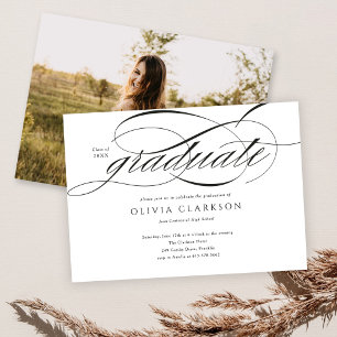 Invitación Moderna y elegante fiesta de graduación fotográfic