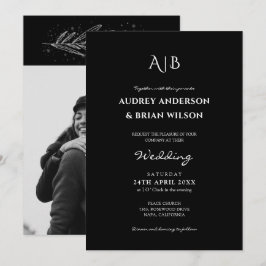 Invitación Moderna y elegante foto Boda blanco y negro