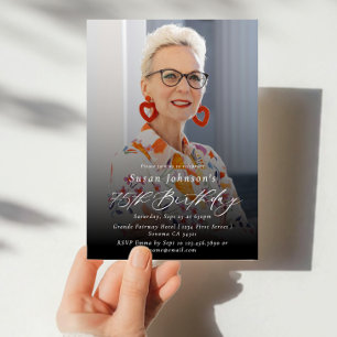 Invitación Moderna y elegante foto de la fiesta de cumpleaños