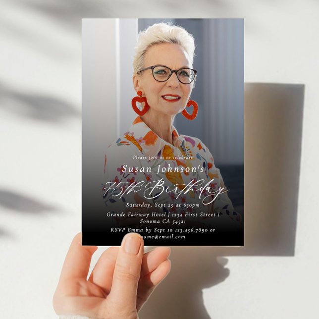 Invitación Moderna y elegante foto de la fiesta de cumpleaños (Subido por el creador)