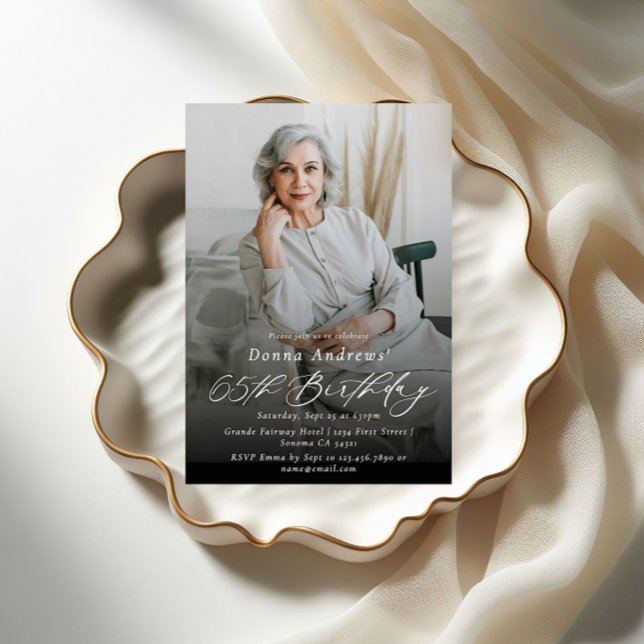Invitación Moderna y elegante foto de la fiesta de cumpleaños (Subido por el creador)