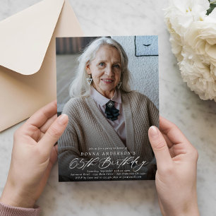 Invitación Moderna y elegante foto de la fiesta de cumpleaños