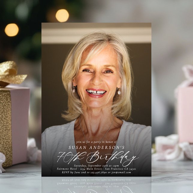 Invitación Moderna y elegante foto de la fiesta de cumpleaños (Subido por el creador)