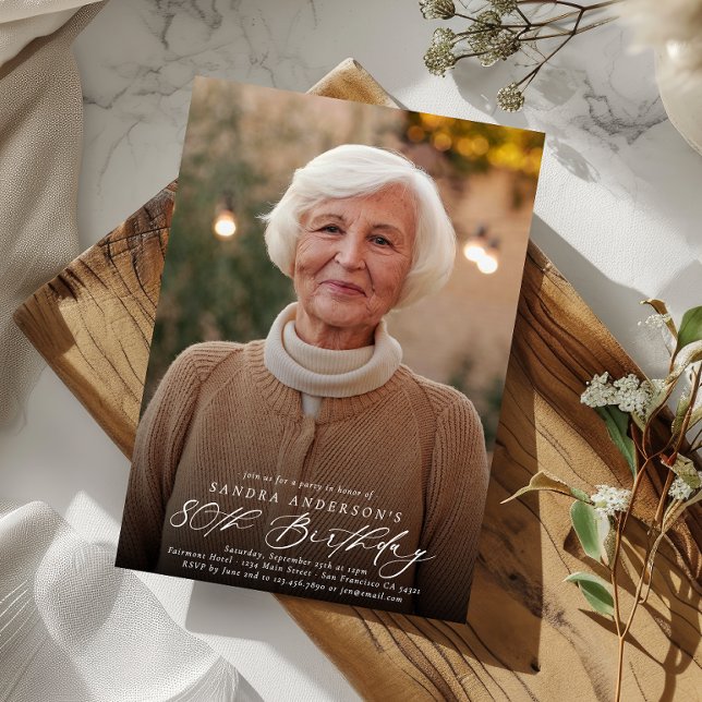 Invitación Moderna y elegante foto de la fiesta de cumpleaños (Subido por el creador)