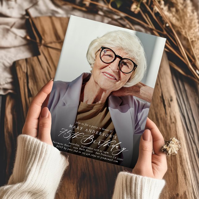 Invitación Moderna y elegante foto de la fiesta de cumpleaños (Subido por el creador)