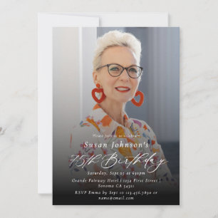 Invitación Moderna y elegante foto de la fiesta de cumpleaños