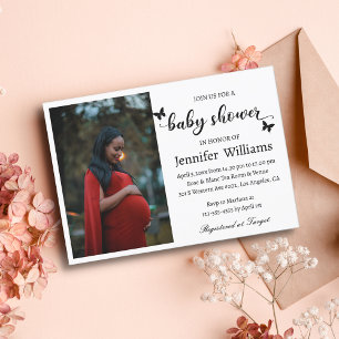 Invitación moderna y elegante foto de un bebé