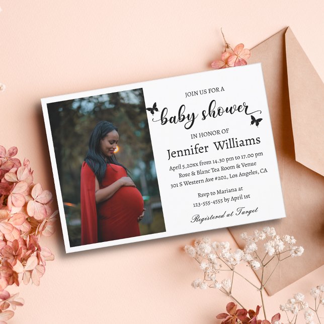 Invitación moderna y elegante foto de un bebé (Subido por el creador)