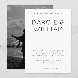 Invitación Moderna y elegante foto personalizada de boda