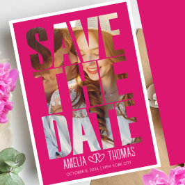 Invitación Moderna y elegante foto salva al Boda de citas