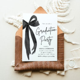 Invitación Moderna y elegante graduación de Black Bow