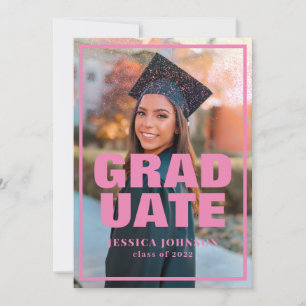 Invitación Moderna y elegante graduación de fotografía Purpur
