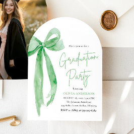 Invitación Moderna y elegante graduación de Green Bow