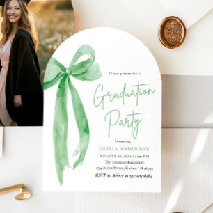 Invitación Moderna y elegante graduación de Green Bow