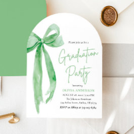 Invitación Moderna y elegante graduación de Green Bow