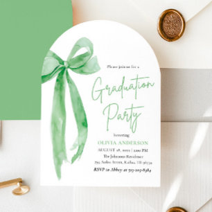 Invitación Moderna y elegante graduación de Green Bow
