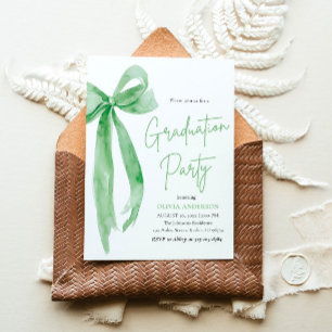 Invitación Moderna y elegante graduación de Green Bow