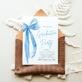 Invitación Moderna y elegante Graduación estilo Blue Bow